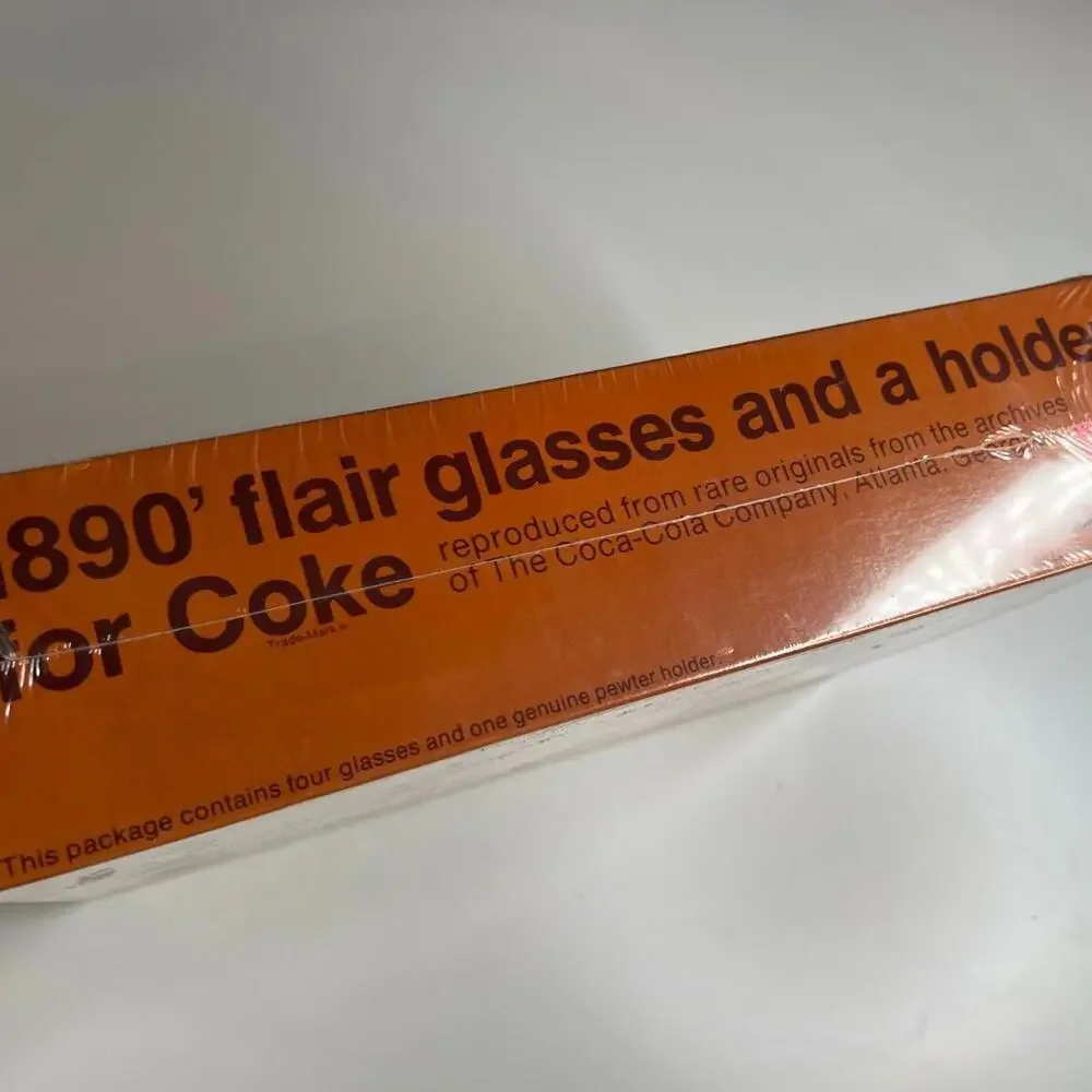 Vintage 1974 Coca-Cola “1890’s Flair Glasses and Pewter Holder” Set – Sealed Box